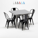 neliskulmainen pöytä ja tuolit metallista tyyli Lix teollinen mallisto flushing Hinta