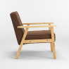 Skandinaavinen retro klassinen puinen nojatuoli tuoli käsinojilla Hage 