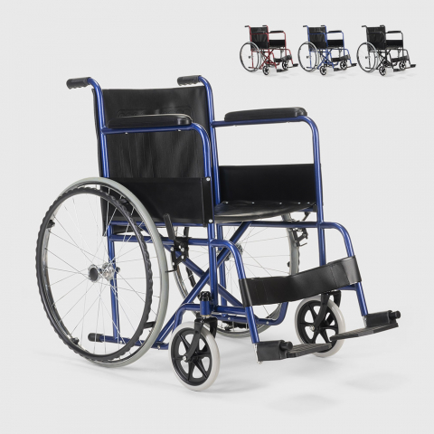 Pyörätuoli ortopedinen kokoontaitettava tekonahkaa, liikuntarajoitteisille ja vanhuksille Violet Tarjous