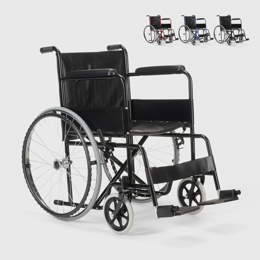 Pyörätuoli ortopedinen kokoontaitettava tekonahkaa, liikuntarajoitteisille ja vanhuksille Violet Myynti