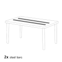 Valkoinen suorakulmainen pöytä 150x90 cm ja 6 värikästä tuolia Bistrot Arm Summerlife 