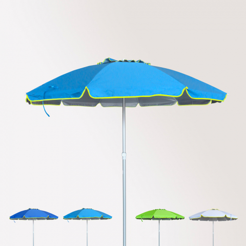 Aurinkovarjo rannalle 220 cm alumiinia, tuulenkestävä, uv-suoja Roma
