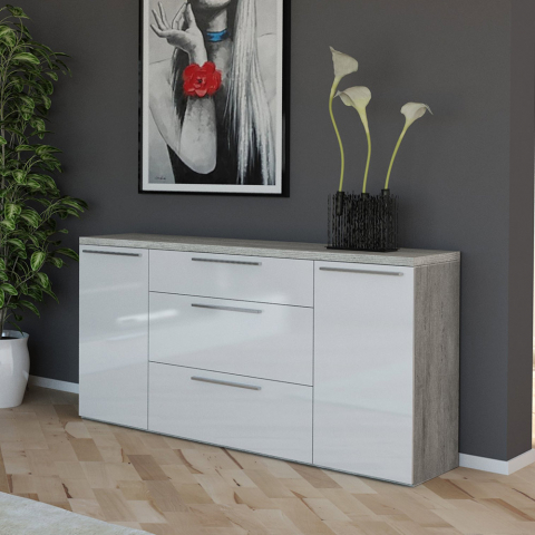 Senkki 160x45cm moderni design valkoinen olohuone keittiö Leyla