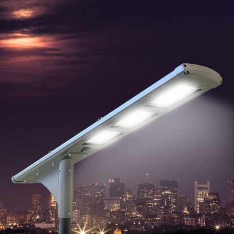Lampione stradale solare Fullmoon 72 Super Led 5000 Lumen per Strade e Parcheggi
