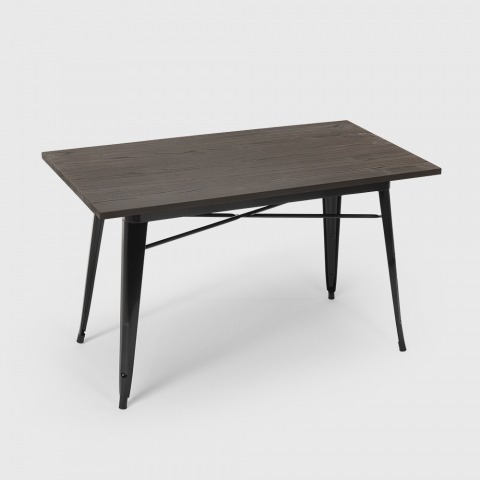 Teollinen ruokapöytä 120x60 design tolix metallipuuta suorakulmainen Caupona Tarjous