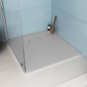 Neliönmuotoinen lattiaan upotettava suihkuallas 80x80 hartsi moderni kylpyhuone Stone Myynti