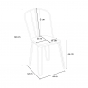 suorakulmainen pöytäpaketti 120 x 60, 4 tuolia, teräspuinen teollinen muotoilu Lix otis 