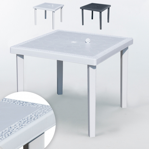 Pöytä ulkokäyttöön polypropeeni neliön mallinen 90x90 Grand Soleil Gruvyer