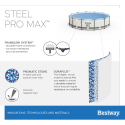 Maanpäällinen uima-allas pyöreä Bestway Steel Pro Max 305x76cm 56406 Alennukset