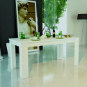 Sivupöytä pidennettävä 160-210x90cm ruokailuun moderni design valkoinen Jesi Long Alennusmyynnit
