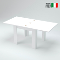 Sivupöytä ruokailuun pidennettävä 90-180x90cm moderni design valkoinen Jesi Liber Myynti
