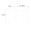 Sivupöytä ruokailuun pidennettävä 90-180x90cm moderni design valkoinen Jesi Liber Alennukset
