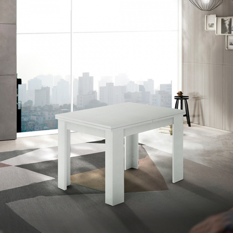 Ruokapöytä pidennettävä 90-180x90cm sivupöytä design puu valkoinen Jesi Liber Wood