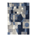 Matto suorakulmainen moderni design geometrinen harmaa sininen Milano BLU013 Myynti