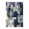 Matto suorakulmainen moderni design geometrinen harmaa sininen Milano BLU013 Myynti