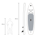 Sup-lauta stand up paddle ilmalla täytettävä 366cm 12'0 Poppa 