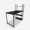 Toimistopöytä 120x62 design moderni musta kirjahylly avoin metalli Cambridge BLACK Tarjous