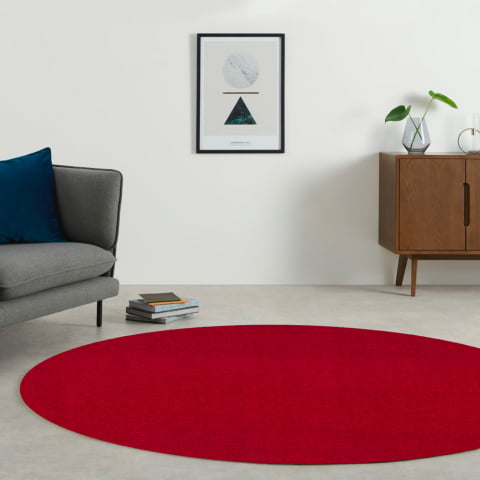 Moderni punainen pyöreä matto olohuoneen toimisto 80cm Casacolora CCTOROS