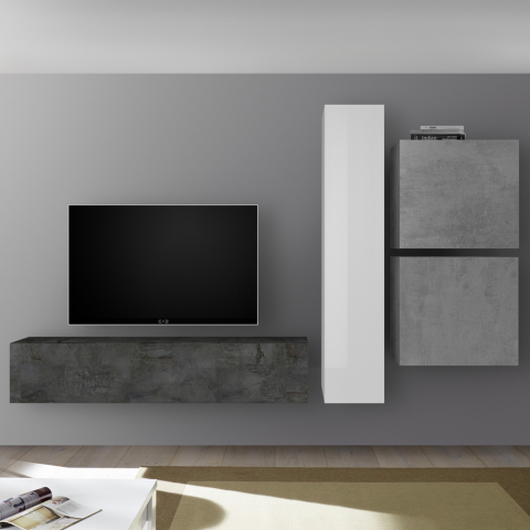 Moderni modulaarinen olohuoneen TV-seinäjärjestelmä Infinity 79