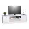 Huonekalu TV-taso matala design maalaismainen valkoinen 160cm Spinle Alennusmyynnit
