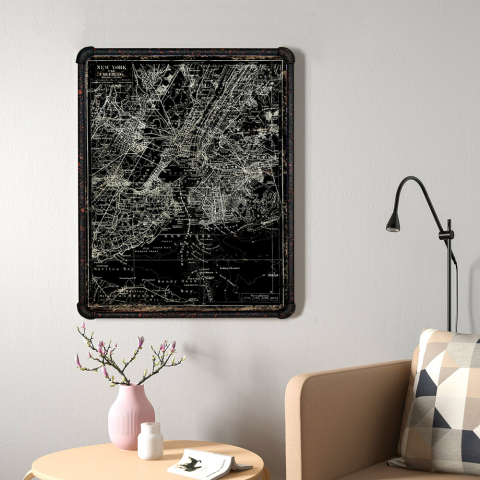 Karttakangasmaalaus kankaalle putkimainen metallikehys 60x80cm Satellite Map
