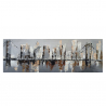 Käsinmaalattu kaupunkikuvan kankaalle 140x45cm Brooklyn Bridge Myynti