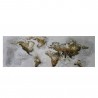 Planisphere-kuva maalattu käsin kankaalle 140x45cm World Map Myynti