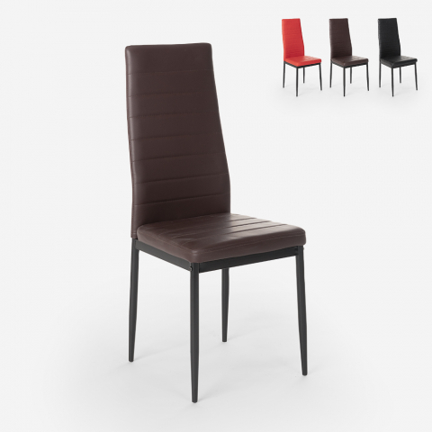 Moderni muotoiltu keinonahka pehmustettu tuoli keittiön ruokasaliravintolaan Imperial Dark Tarjous