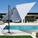 Iso aurinkovarjo terassille 3x3 sivumasto alumiinia, neliö Paradise Varasto