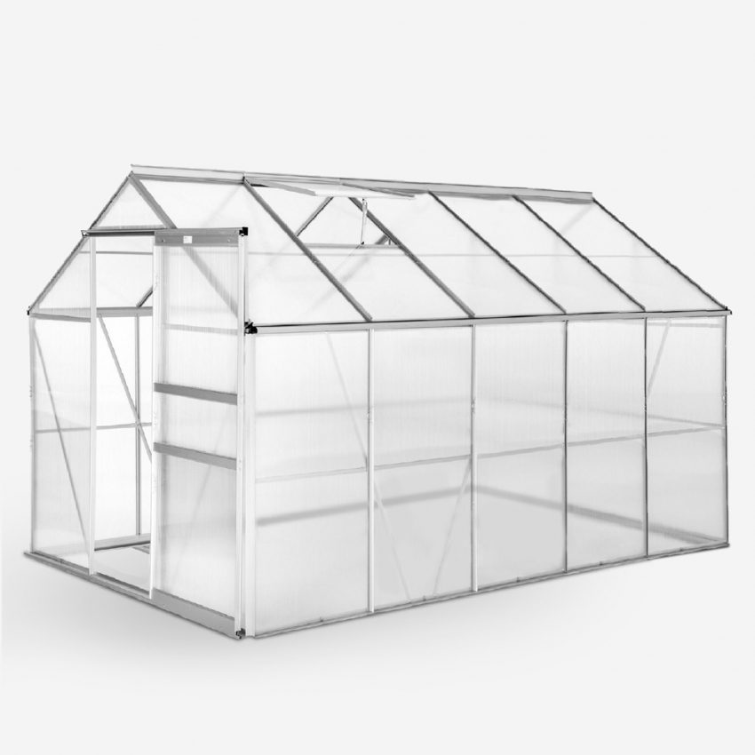 Pavonia kasvihuone alumiini polykarbonaatti ikkunaovi 183x303x205cm