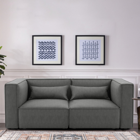 2 -istuttava sohva moderni modulaarinen poikkileikkaus kangasta Solv