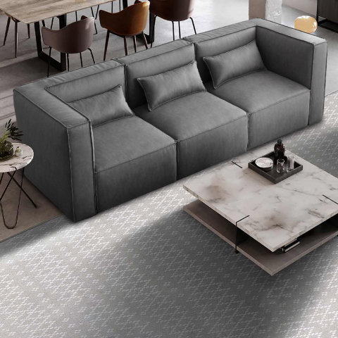 3 -istuttava sohva moderni modulaarinen poikkileikkaus kangasta Solv