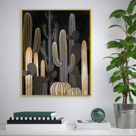 Painatus juliste kehystetty maalaus aavikko kaktus 40x50cm Variety Raketa
