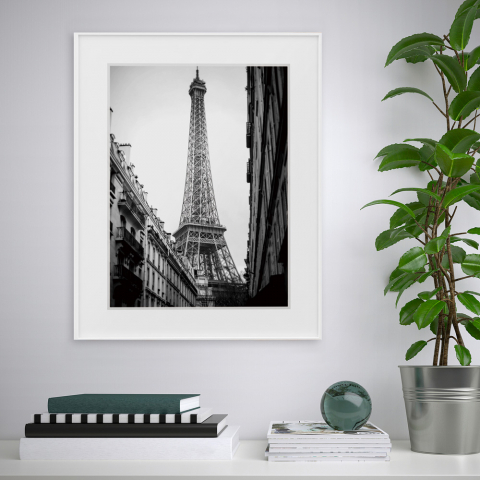 Painatus maalaus valokuvaus Pariisi mustavalkoinen 40x50cm Variety Eiffel
