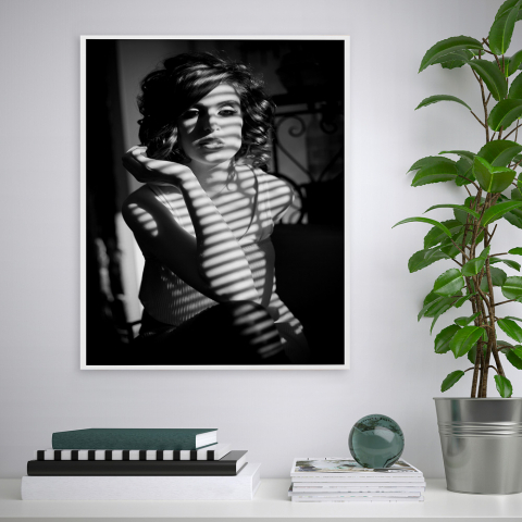 Painatus valokuvaus naispuolinen aihe maalaus mustavalkoinen 40x50cm Variety Wahine