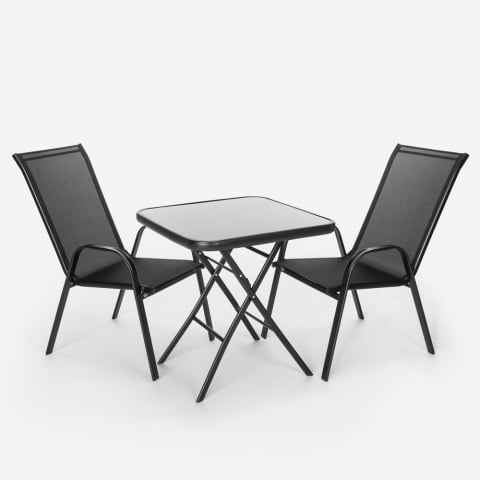 Puutarhasetti 2 tuolia moderni 1 pöytä neliskulmainen kokoontaitettava Tuica Tarjous