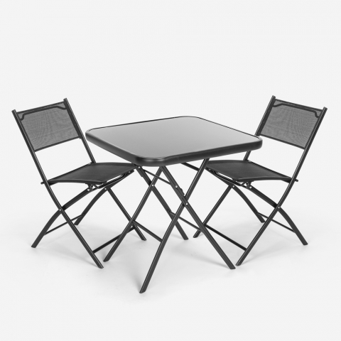 2 tuolin setti neliönmuotoisella pikkupöydällä puutarhaan taitettavat moderni design Soda Tarjous