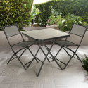 2 tuolin setti neliönmuotoisella pikkupöydällä puutarhaan taitettavat moderni design Soda Myynti