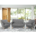 Olohuonesetti 2 nojatuolia design skandinaavinen ja sohva 2 paikkaa puu kangas Cleis Valinta