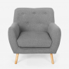 Olohuonesetti 2 nojatuolia design skandinaavinen ja sohva 2 paikkaa puu kangas Cleis 