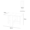 Apupöytä tasolla taitettava kahdelta sivulta tilaa säästävä 76x24-103cm Galvani 