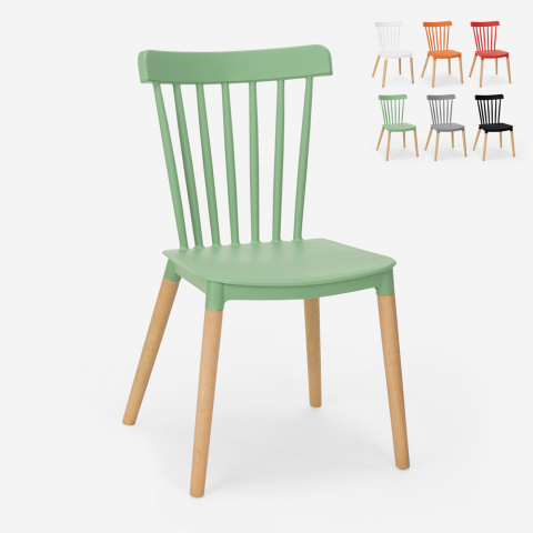 Moderni design-tuoli polypropeenipuukeittiön ulkoravintolassa Lys