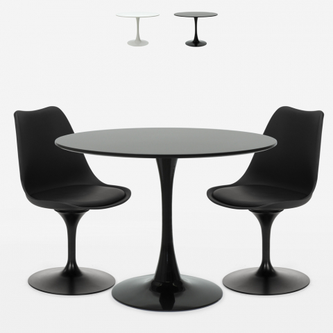 Pyöreän pöydän setti 80cm 2 tuolia design Tulip moderni skandinaavinen tyyli Aster