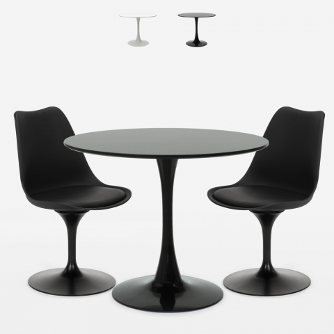 Pyöreän pöydän sarja 60cm 2 tuolia Tulppaani tyyli moderni skandinaavinen muotoilu Alizé