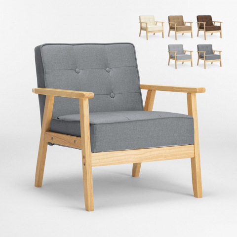 Skandinaavinen retro klassinen puinen nojatuoli tuoli käsinojilla Hage Tarjous