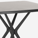 Setti 2 tuolia design moderni neliönmuotoinen pöytä musta 70x70cm Roslin Black 