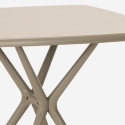 Moderni neliönmuotoinen beige pöytäsarja 70x70cm 2 designtuolia Wade 