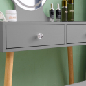 Meikkipöytä harmaa skandinaavinen laatikot peili LED Serena Grey Luettelo