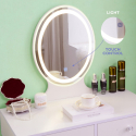 Meikkipöytä design skandinaavinen peili LED laatikot jakkara Serena Alennusmyynnit