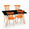 Ruokapöytäsetti 120x80cm musta 4 tuolia design keittiö ravintola baari Genk Luettelo